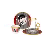 طقم شاي وقهوة زجاج تركي 18 قطعة