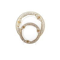 طقم سفرة بورسلين ذهبي فاخر 18 قطعة