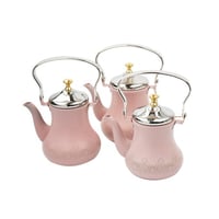 طقم براد شاي ستيل 3 قطع لون وردي