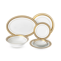 طقم سفرة بورسلين ذهبي فاخر 18 قطعة