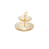 شيالة حلى زجاج تركي 2 دور ذهبي 17 سم