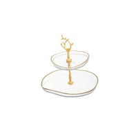 شيالة حلى زجاج تركي 2 دور ذهبي 17 سم