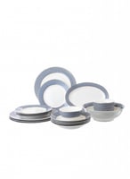 طقم سفرة بورسلين 18 قطعة أزرق ذهبي