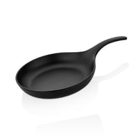 صحن تقديم ميلامين شكل طاوة 22سم اسود مطفي