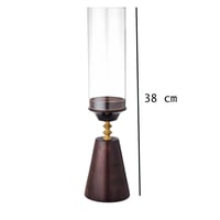 حامل شموع خشب غطاء زجاج