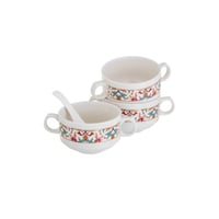 طقم شوربة بورسلين مع ستاند 16 قطعة