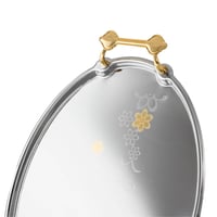 طقم صواني تقديم 3 قطع فضي ذهبي