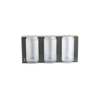 طقم كاسات زجاج مخطط 3 قطع