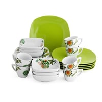 طقم سفرة بورسلين 24 قطعة أخضر