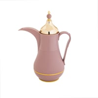 ترمس الدلة من ألاسكا 1 لتر لون وردي مع ذهبي