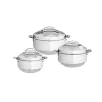 طقم حافظات ستيل هندي 3 قطع مقاس صغير