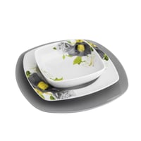 طقم سفرة بورسلين 24 قطعة رمادي