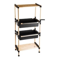 رف خشب مع سلة 4 دور