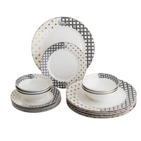 طقم عشاء بورسلين مكون من 18 قطعة - 6 أشخاص