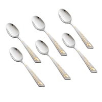 طقم ملاعق استيل فضي مذهب 30 قطعة