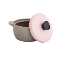 قدر طبخ سيراميك مقاس 4 لتر رمادي مطفي