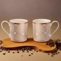 طقم مج سيراميك مكون من قطعتين ذهبي مطفي