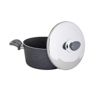 طقم قدور جرانيت تركي 10 قطع لون رمادي