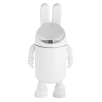 سلة مهملات 16 لتر على شكل أرنب لون أبيض