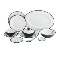 طقم عشاء ميلامين 57 قطعة 6 اشخاص لون كحلي