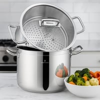 قدر طبخ بخار أطلس استيل تركي غطاء زجاج مقاس 26 سم