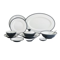 طقم عشاء ميلامين 57 قطعة 6 اشخاص لون كحلي