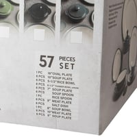 طقم عشاء ميلامين 57 قطعة 6 اشخاص لون كحلي