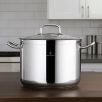 قدر طبخ عميق أطلس استيل تركي غطاء زجاج مقاس 20 سم