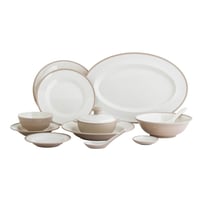 طقم عشاء ميلامين 57 قطعة 6 اشخاص لون بيج
