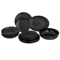 طقم سفرة ميلامين 20 قطعة لون أسود