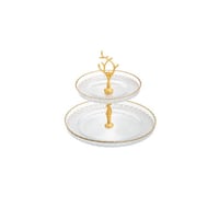 شيالة حلى زجاج تركي 2 دور ذهبي 17 سم