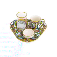 طقم تقديم قهوة تركي مكون من 4 قطع بألوان عصرية