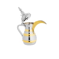 دلة قهوة ستيل فاخر فضي ذهبي سعة 950 مل