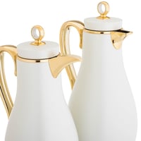 طقم ترامس ميرا أبيض مع ذهبي قطعتين