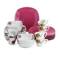 طقم سفرة بورسلين 24 قطعة أحمر