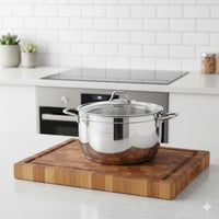 قدر طبخ سوفت استيل تركي غطاء زجاج مقاس 22 سم