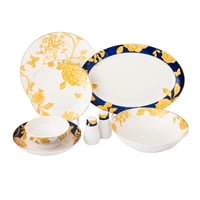 طقم سفرة بورسلين 28 قطعة نقش عسلي أزرق