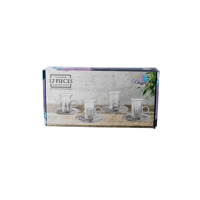 طقم فناجين شاي زجاج مزخرف 12 قطعة