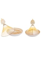 طقم تمرية زجاج تركي قطعتين لون بيج 12 سم