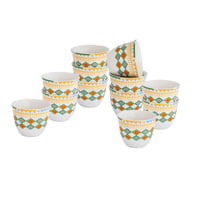 طقم فناجين قهوة سعودية الأصالة 12 قطعة أبيض