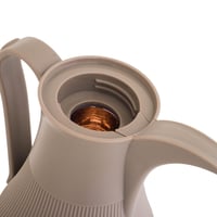 ترمس الدلة من ألاسكا 1 لتر لون بني فاتح مع ذهبي