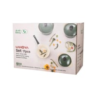 طقم قدور جرانيت لاهويا 17 قطعة بيج