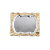 صينية تقديم حلويات مستطيل ستيل ذهبي