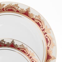 طقم سفرة بورسلين مطلي ذهبي 100 قطعة