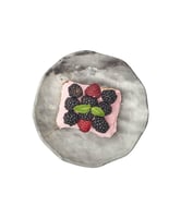 صحن حلا ميلامين مستطيل 16 سم رخامي