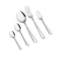 طقم ملاعق استيل ياباني فضي مطفي 30 قطعة