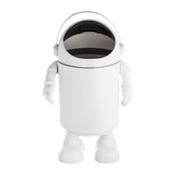 سلة مهملات 16 لتر على شكل رجل فضاء لون أبيض