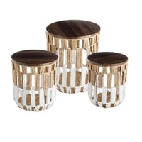 طقم طاولات خشب موديرن 3 قطع