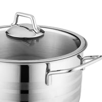 طقم قدور ستيل تركي فاخر 18/10 غطاء زجاج 9 قطع