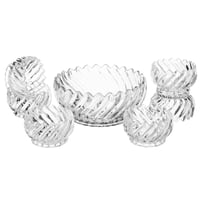 طقم تقديم حلى زجاج فاخر مكون من 7 قطع